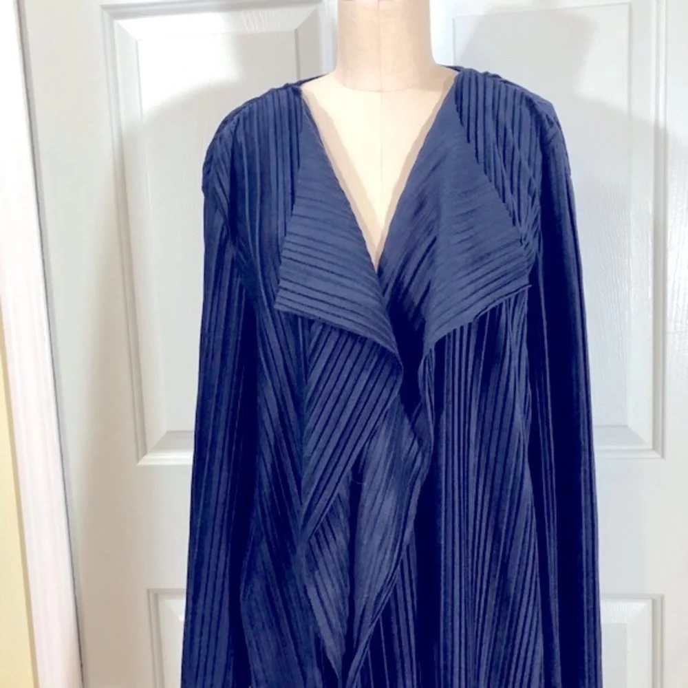 J.O.A Duster Velvet Cardigan Draped Jacket Size Medium - Picture 8 of 15